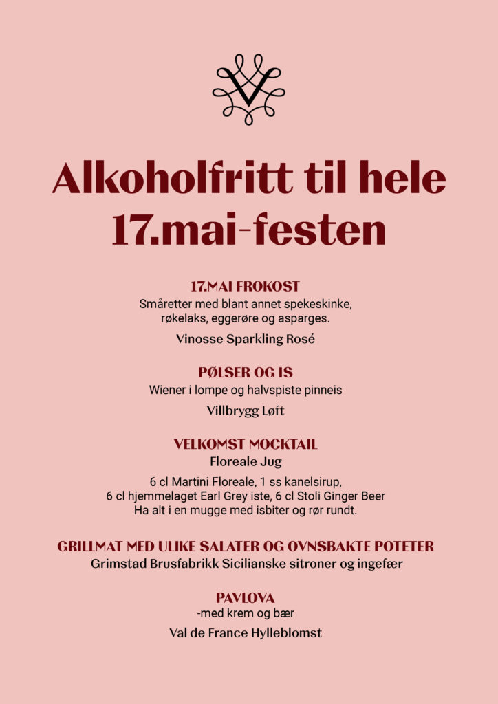 Alkoholfri meny til 17.-mai fest