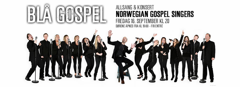 Da er Blå Kors Kristiansand glad for å kunne ønske velkommen til enda en sesong med BlåGospel og vi starter opp fredag 16 september kl 20. Denne høsten har vi fått med oss Norwegian Gospel Singers og Tom K som vertskap sammen med Posebyen Frivilligsentral. Her får du servert både moderne gospel, lovsang og tradisjonelle gospel låter i tillegg til allsang som vi alle kan delta på. Tom Jarle Istad Kristiansen er dirigent og vårt eminente husband er også klare til å ta oss med inn i gospelens fengende rytmer og gode budskap. Kom og hør, kom og bli glad, kom som du er og gå velsignet hjem igjen.