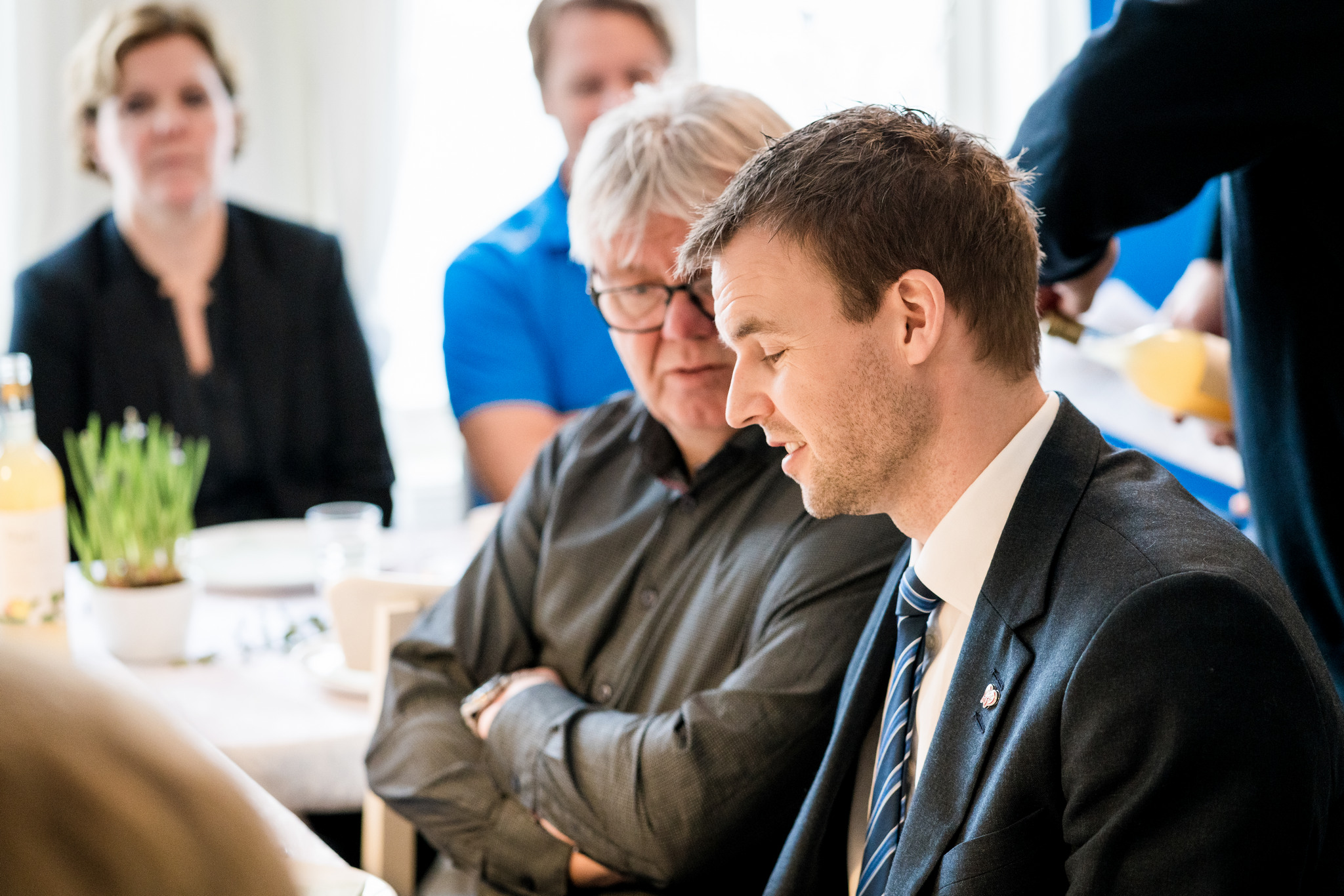 Daglig leder i Blå Kors Kristiansand, Arvid Solheim, og Kjell Ingolf Robstad