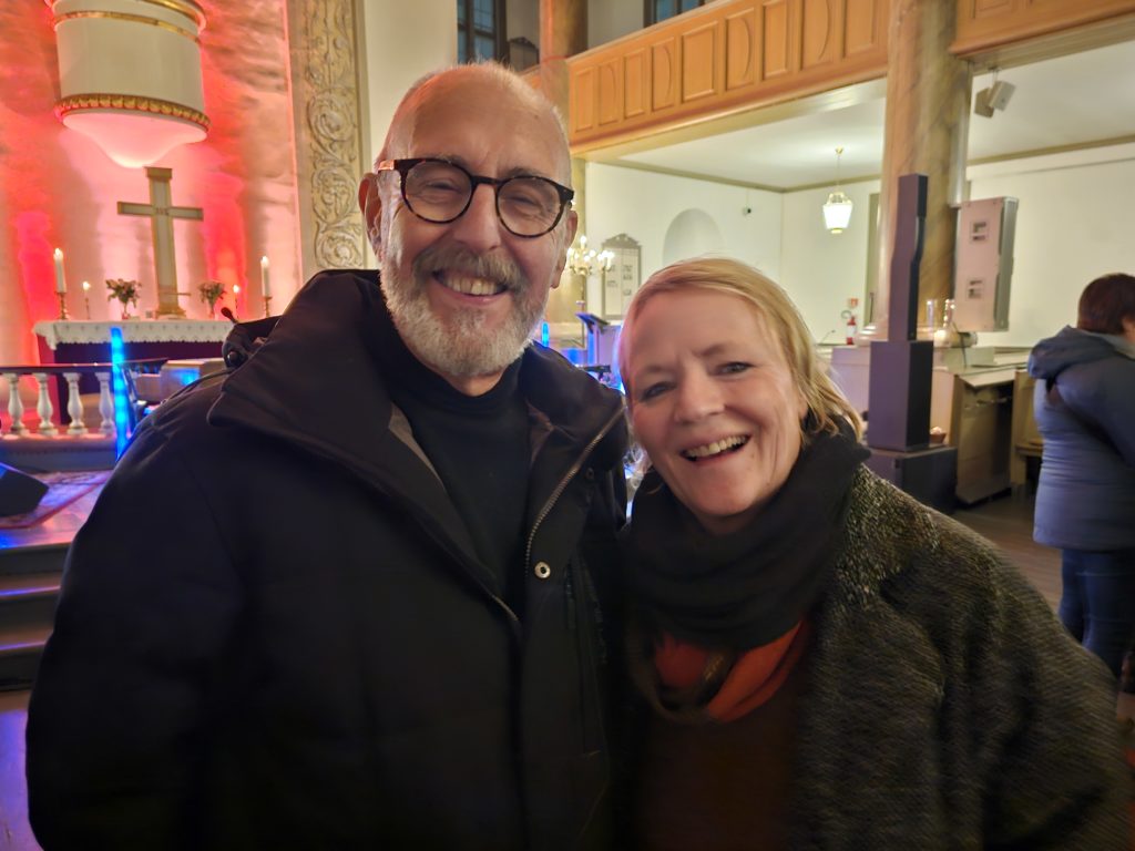 Svært godt fornøyd med konserten: Arthur Bauge og Astrid Vatnedalen